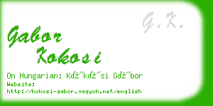 gabor kokosi business card